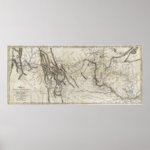 Póster Mapa de Lewis e Clark's Track 2