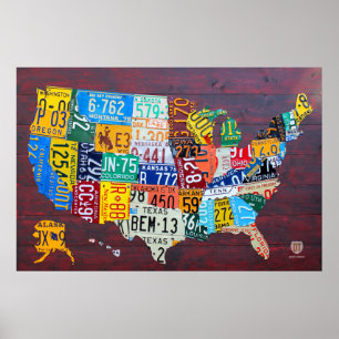Póster Mapa de Licença dos Estados Unidos 2012 Ed. 1