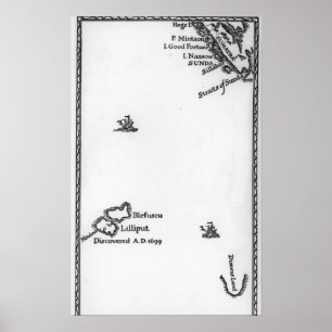 Póster Mapa de Lilliput e Blefuscu