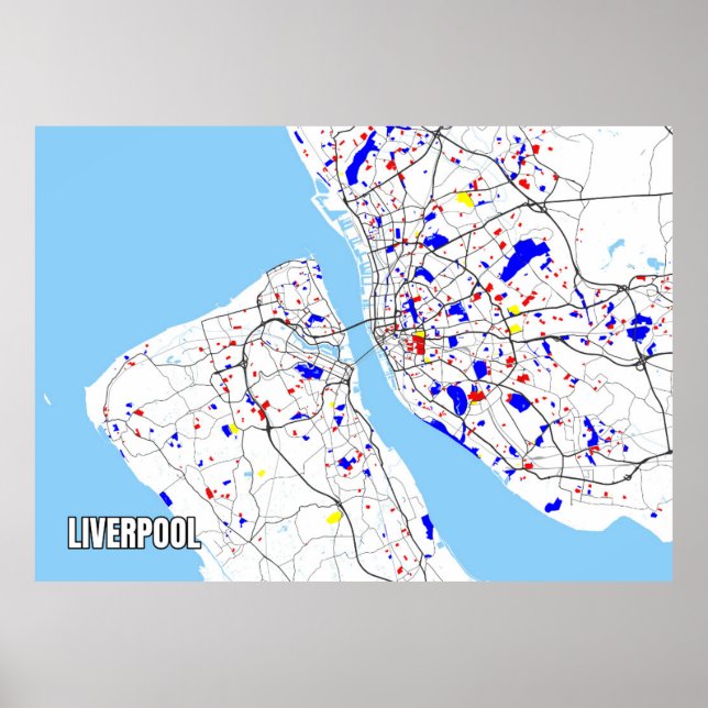 Poster Mapa de Liverpool (Frente)
