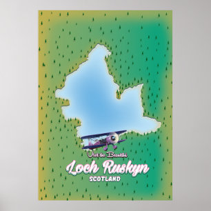 Poster Mapa de Loch Ruskyn Scotland