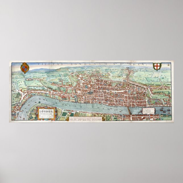 Poster Mapa de Londres1560 (Frente)