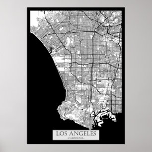 Poster Mapa de Los Angeles Califórnia