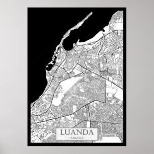 Poster Mapa de Luanda Angola
