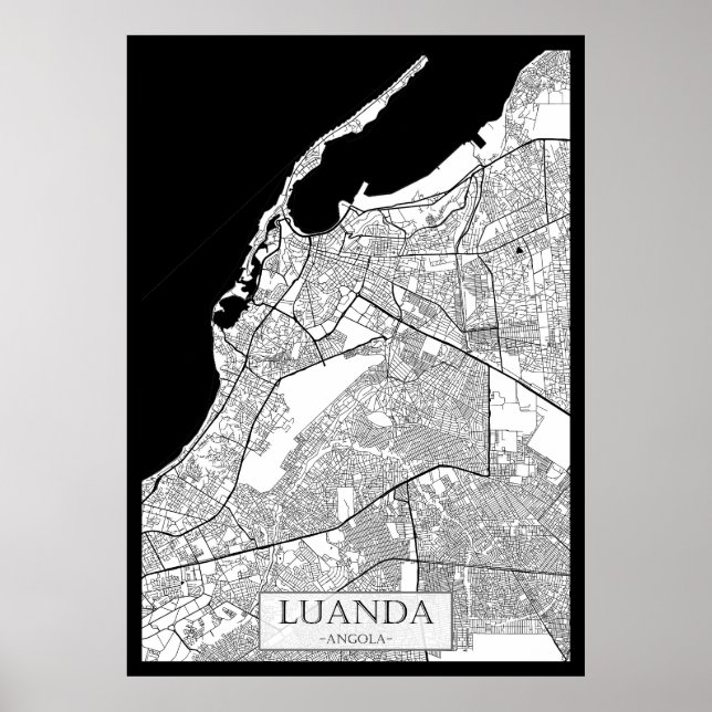 Poster Mapa de Luanda Angola (Frente)