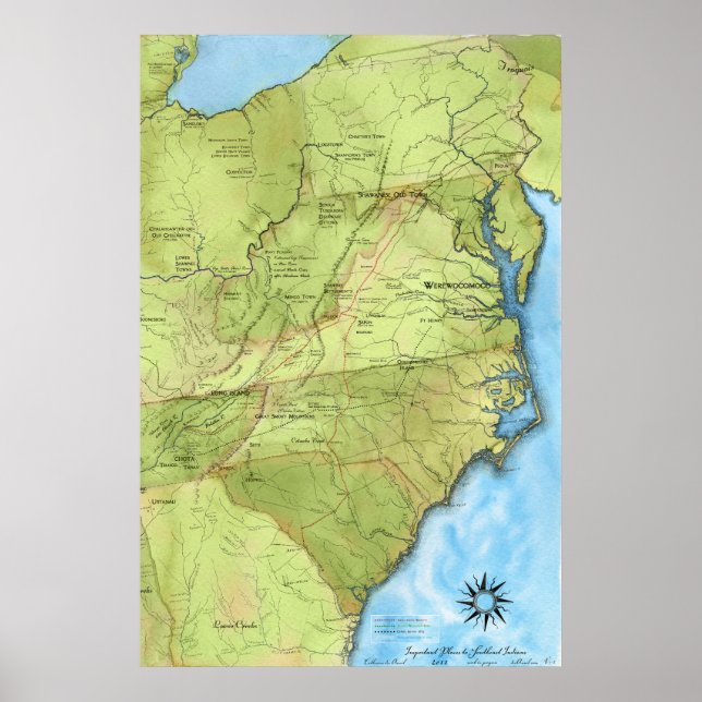 Poster Mapa de lugares importantes para os índios do Sude (Frente)