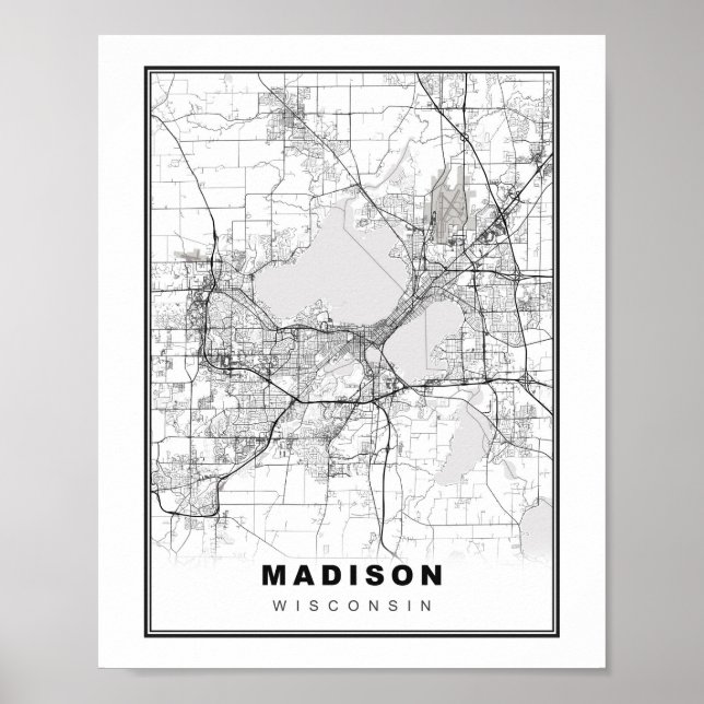 Poster Mapa de Madison (Frente)