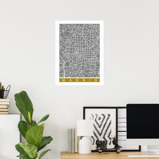 Poster Mapa de Madrid (Escritório em casa)