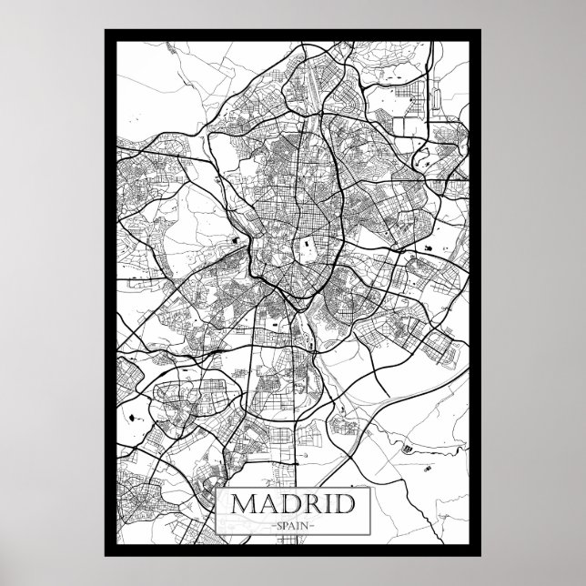 Poster Mapa de Madrid Espanha (Frente)
