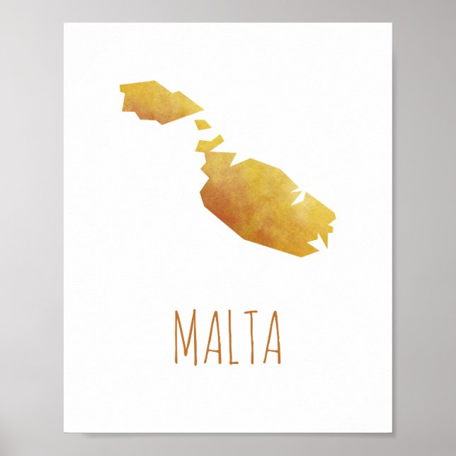 Póster Mapa de Malta (Frente)