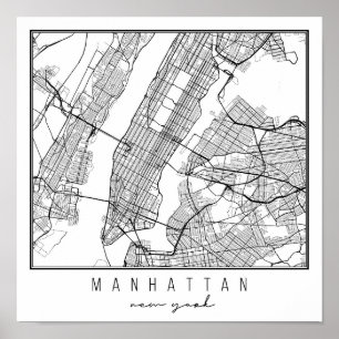 Poster Mapa de Manhattan Nova Iorque