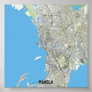Poster Mapa de Manila
