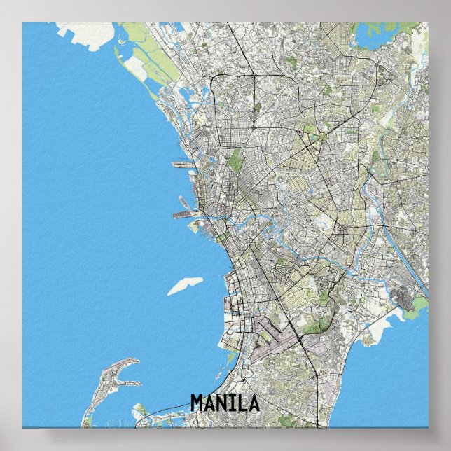 Poster Mapa de Manila (Frente)
