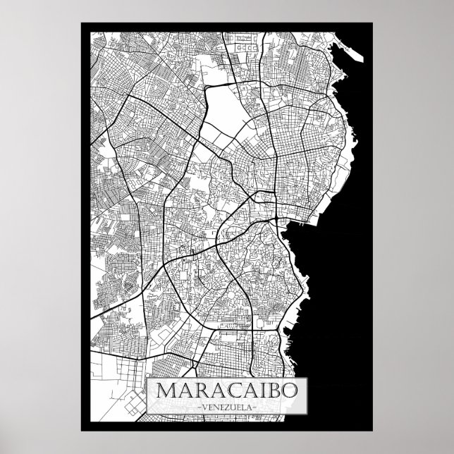 Poster Mapa de Maracaibo Venezuela (Frente)