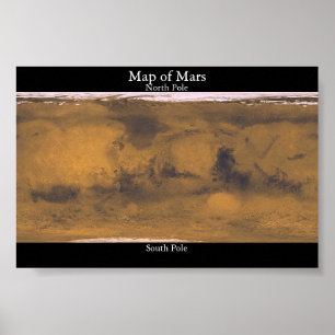 Poster Mapa de Marte