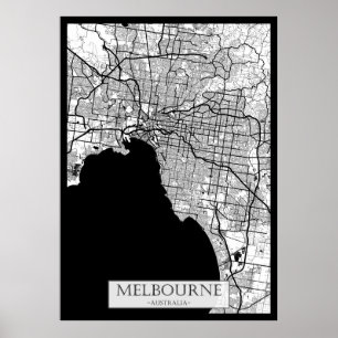 Poster Mapa de Melbourne Austrália
