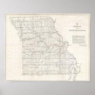 Poster Mapa de Missouri