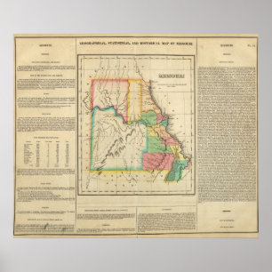 Póster Mapa de Missouri
