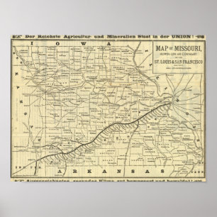 Póster Mapa de Missouri 2