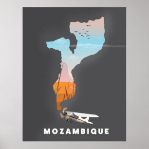Poster Mapa de Moçambique