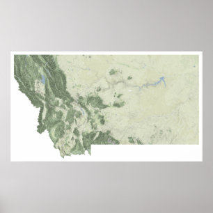 Póster Mapa de Montana