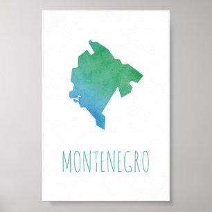 Poster Mapa de Montenegro