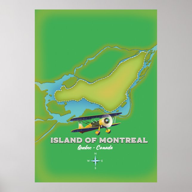 Poster Mapa de Montreal do Canadá (Frente)