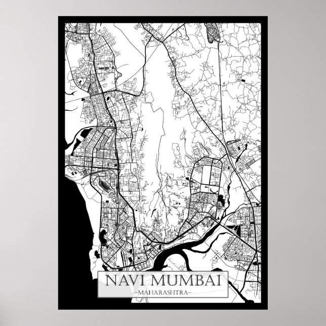 Poster Mapa de Navi Mumbai Maharashtra (Frente)