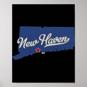 Poster Mapa de New Haven Connecticut Ct