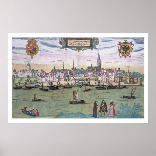 Poster Mapa de Nijmegen, de Civitates Orbis Terrarum b (Frente)