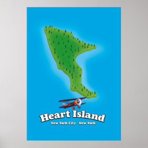 Poster Mapa de Nova Iorque Hart Island