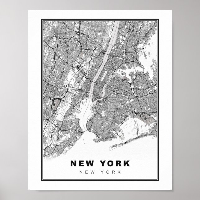 Poster Mapa de Nova York (Frente)