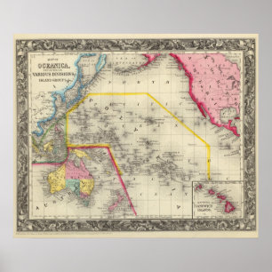 Póster Mapa de Oceanica