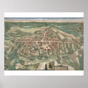 Poster Mapa de Odense, de "Civitates Orbis Terrarum"