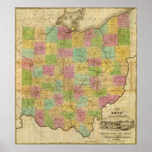 Poster Mapa de Ohio 2