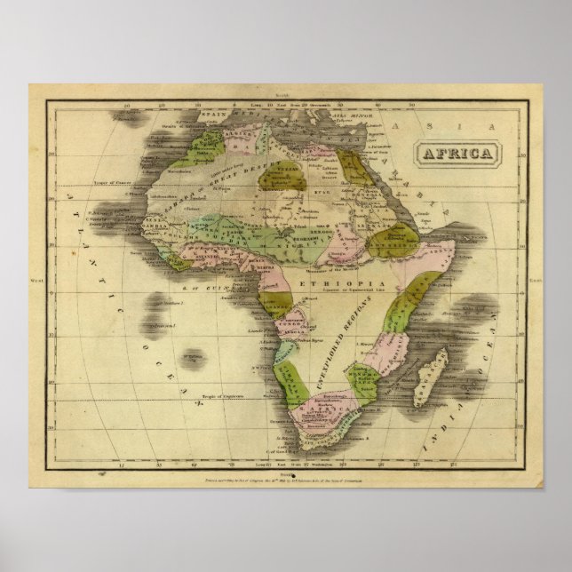 Poster Mapa de Olney da África (Frente)