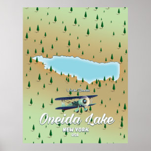 Poster Mapa de Oneida Lake Nova York