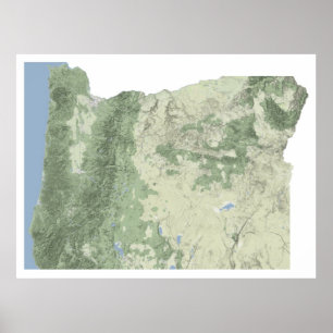 Póster Mapa de Oregon