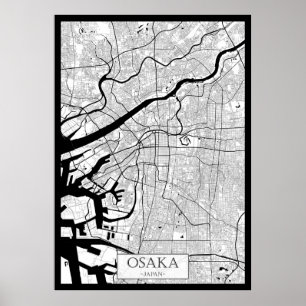 Poster Mapa de Osaka Japão