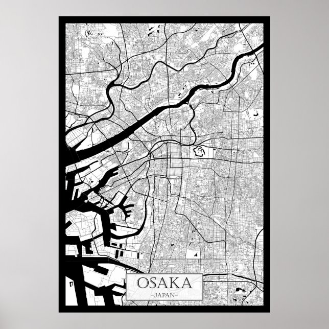 Poster Mapa de Osaka Japão (Frente)
