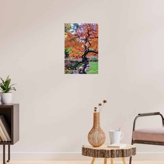 Poster Mapa de Outono Laceleaf Japonês Botânico (Sala de Estar 3)