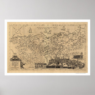 Póster Mapa de Palestina por Tilemann Stella 1600