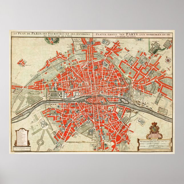 Poster Mapa de Paris (Frente)