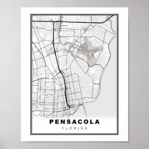 Poster Mapa de Pensacola