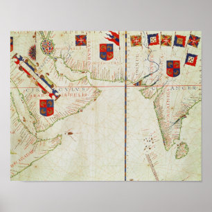 Póster Mapa de Persia, de Arábia e de India