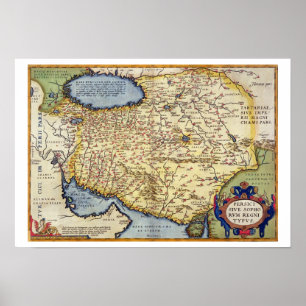 Póster Mapa de Persia, do "Theatrum Orbis Terrarum",