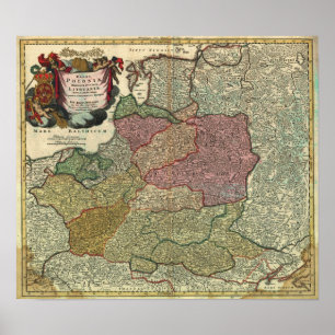 Poster Mapa de Polônia 1739