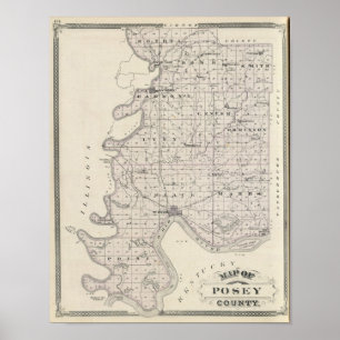 Poster Mapa de Posey County