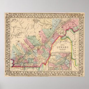 Póster Mapa de Quebeque por Mitchell