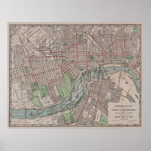 Poster Mapa de Richmond VA (1914)